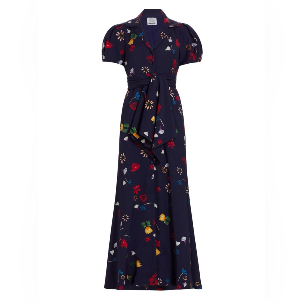 Rosie Assoulin Floral Navy Dress
